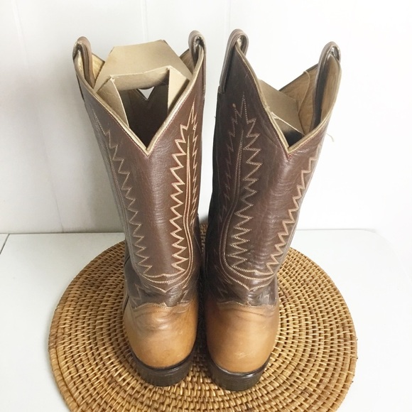 Tony Lama men's round toe leather boots, SZ 11.5AA AZTEC USA MADE Men’s - Picture 4 of 7